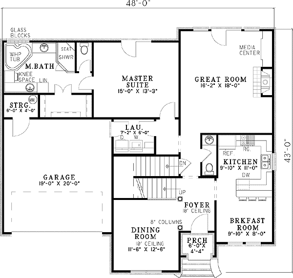 Plan 59714ND: Lovely Traditional Foyer - Floor Plan - Main Level - Traditional