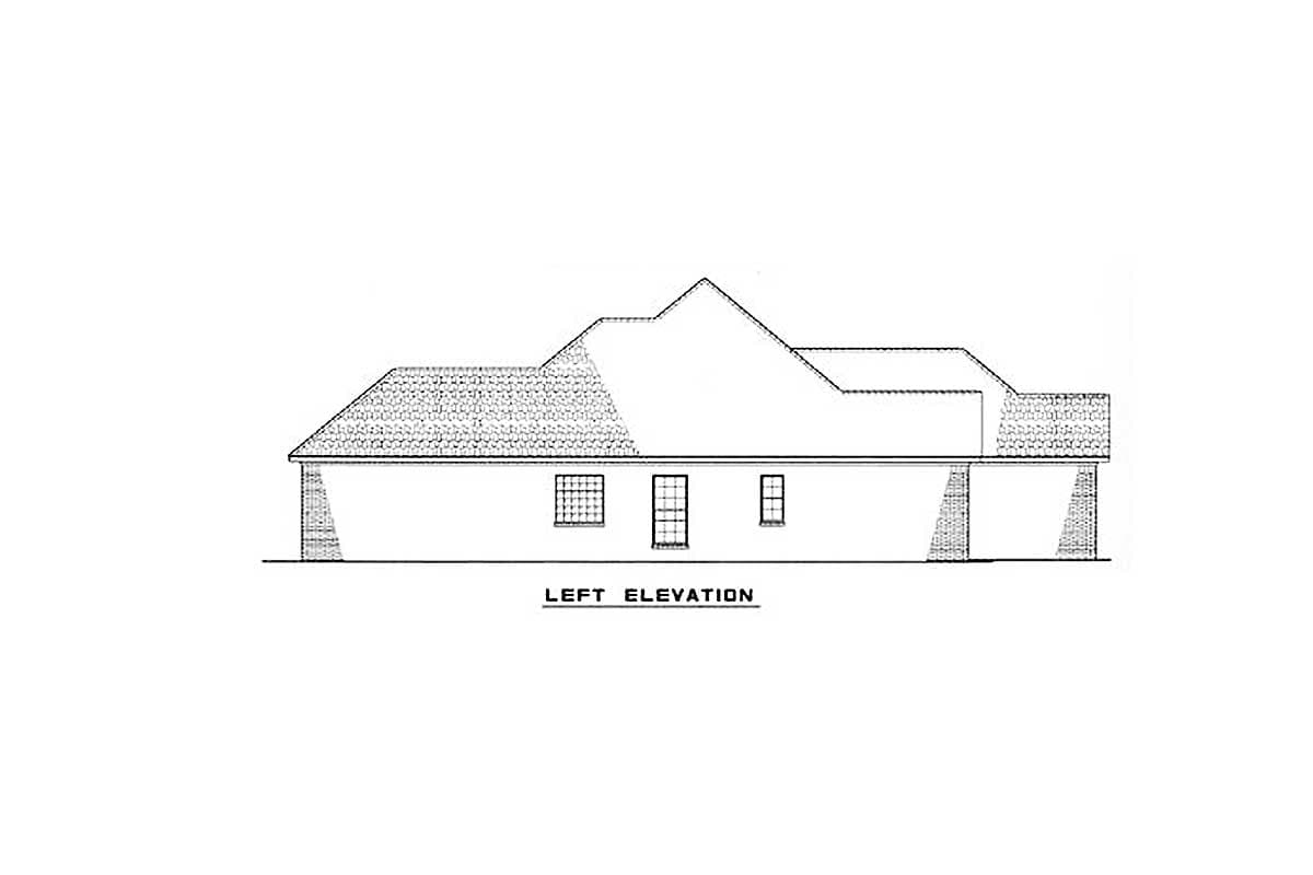 Plan 59715ND: Cozy Compact Design - 1379 Sq Ft - Image #4 - Southern, Traditional