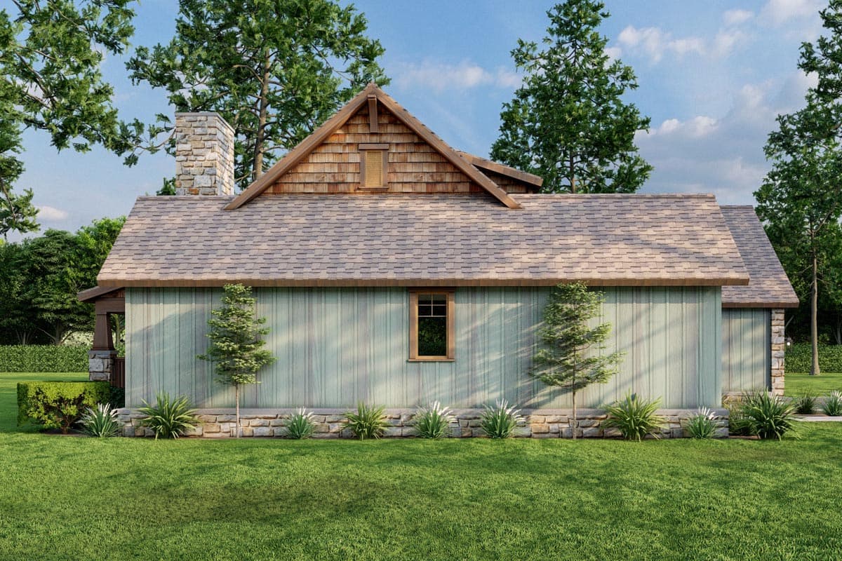 Plan 59738ND: 1485 Square Foot Rustic Craftsman House Plan - Image #9 - Cabin, Country, Craftsman, Mountain, Ranch, Rustic, Traditional