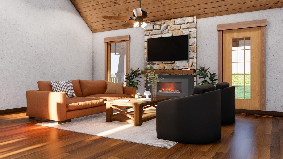 Plan 59738ND: 1485 Square Foot Rustic Craftsman House Plan - Image #13 - Cabin, Country, Craftsman, Mountain, Ranch, Rustic, Traditional