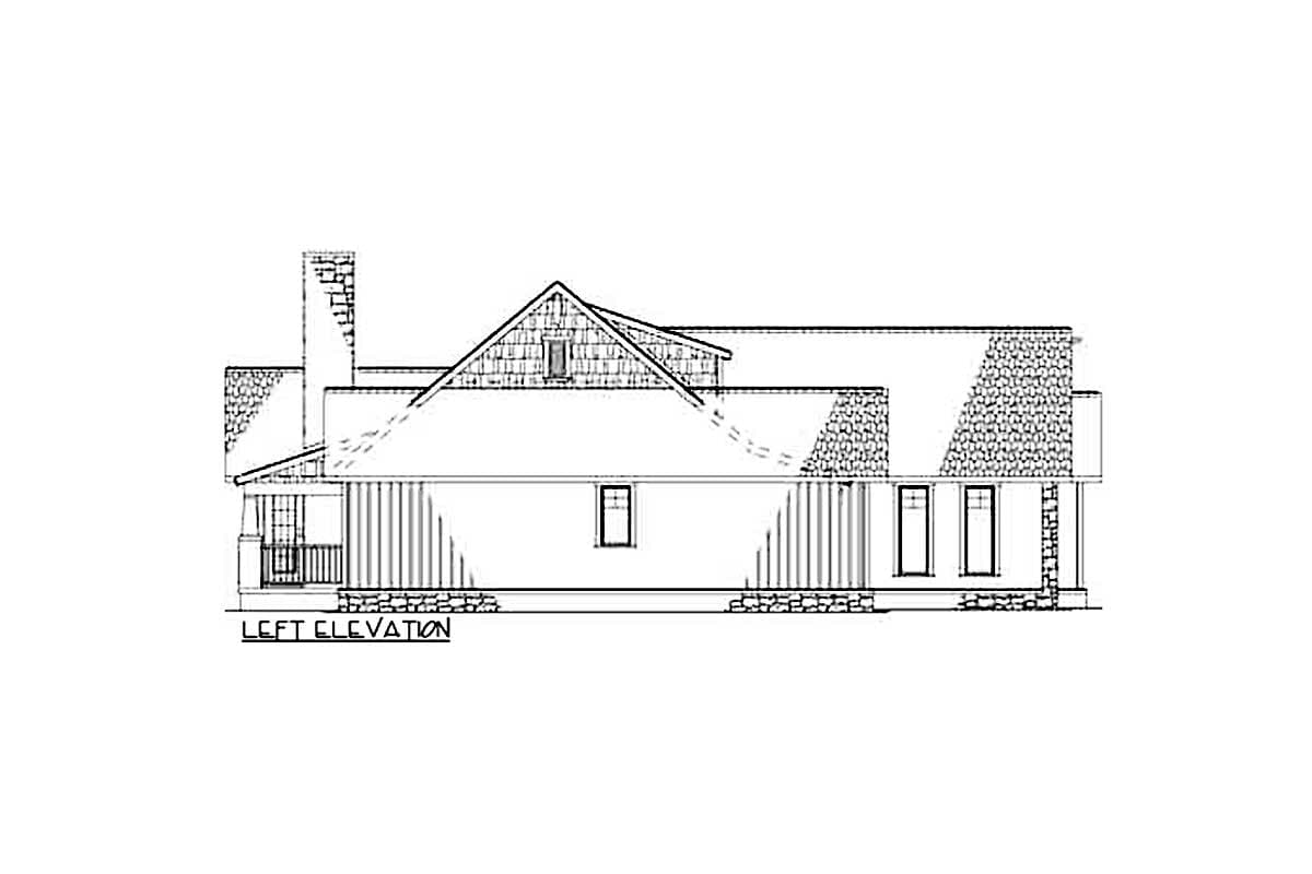 Plan 59738ND: 1485 Square Foot Rustic Craftsman House Plan - Image #21 - Cabin, Country, Craftsman, Mountain, Ranch, Rustic, Traditional