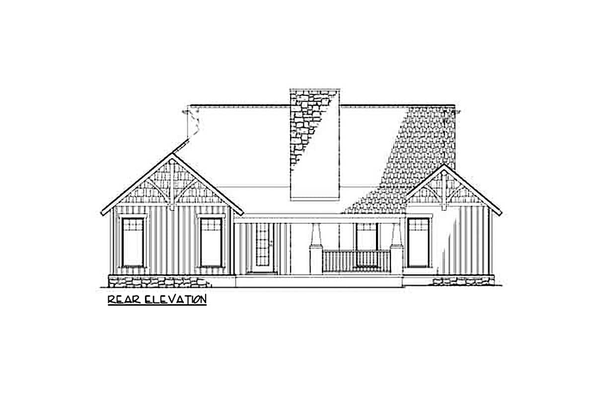 Plan 59738ND: 1485 Square Foot Rustic Craftsman House Plan - Image #20 - Cabin, Country, Craftsman, Mountain, Ranch, Rustic, Traditional
