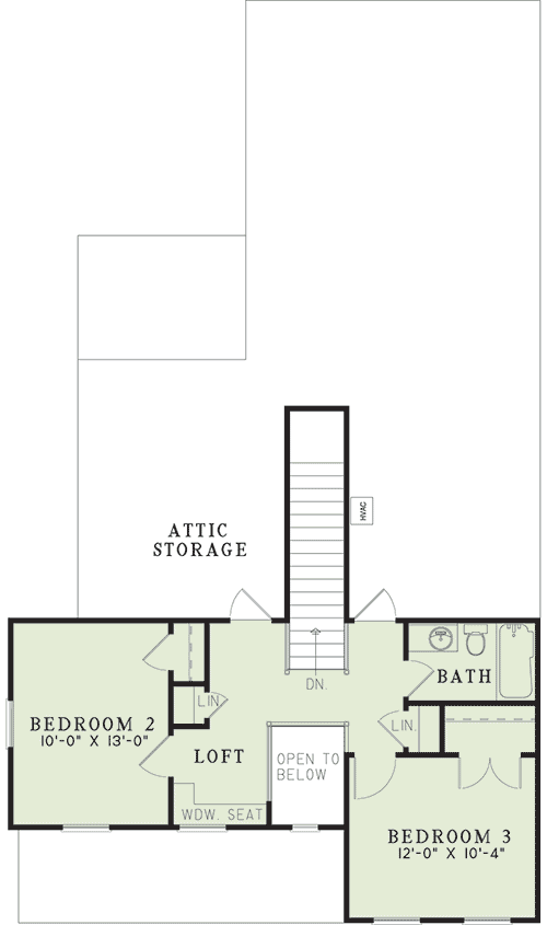 Plan 59739ND: Charming Cottage - Floor Plan - 2nd Floor - Craftsman