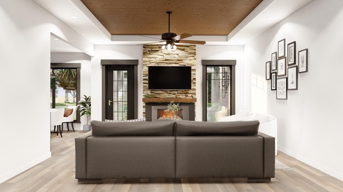 Plan 59740ND: 3-Bed Craftsman House Plan Under 1900 Square Feet with 2-Car Garage - Image #6 - Country, Craftsman, Ranch, Rustic