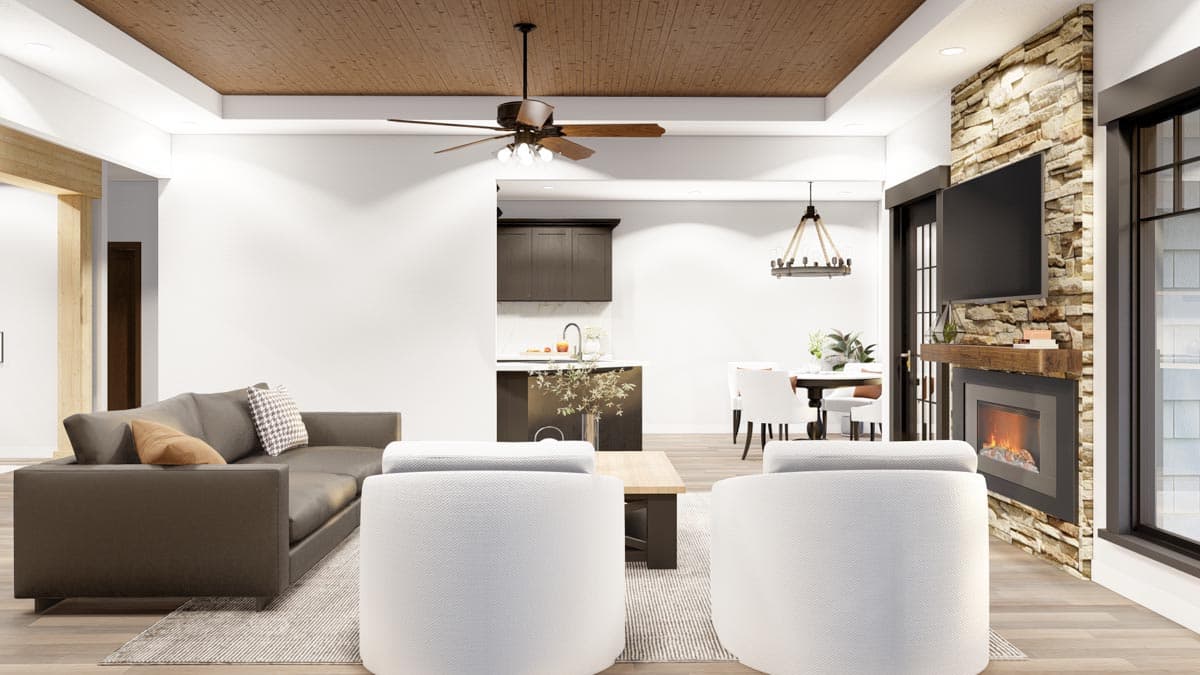 Plan 59740ND: 3-Bed Craftsman House Plan Under 1900 Square Feet with 2-Car Garage - Image #7 - Country, Craftsman, Ranch, Rustic