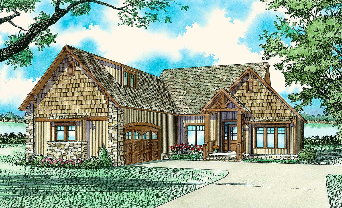 Plan 59740ND: 3-Bed Craftsman House Plan Under 1900 Square Feet with 2-Car Garage - Image #17 - Country, Craftsman, Ranch, Rustic
