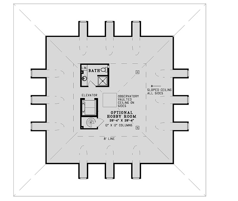 Plan 5975ND: Splendid Southern House Plan with Optional Third Floor Observatory - 3130 Sq Ft - Floor Plan - Optional Third Level - Southern, Southern Traditional