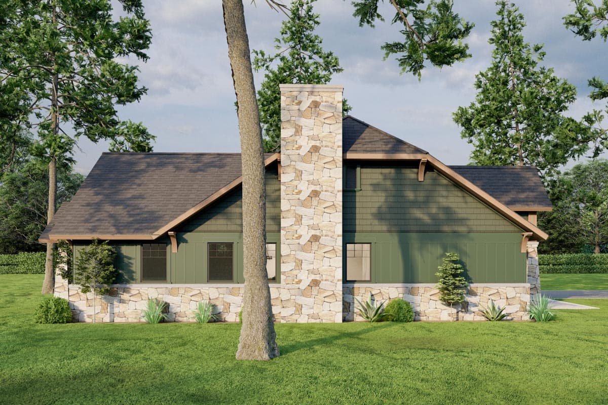 Plan 59770ND: Strong Stone Columns and Wood Beams - Image #8 - Cottage, Country, Craftsman, Mountain, Rustic, Traditional