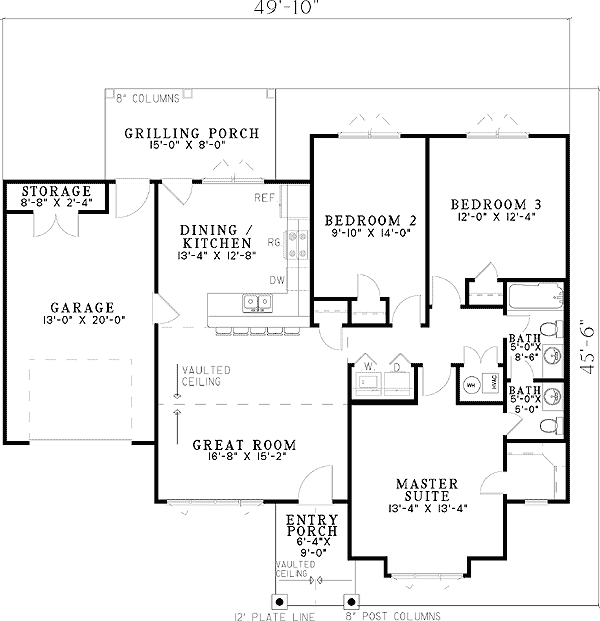 Plan 59771ND: Getaway Craftsman Vacation - Floor Plan - Main Level - Craftsman, Vacation