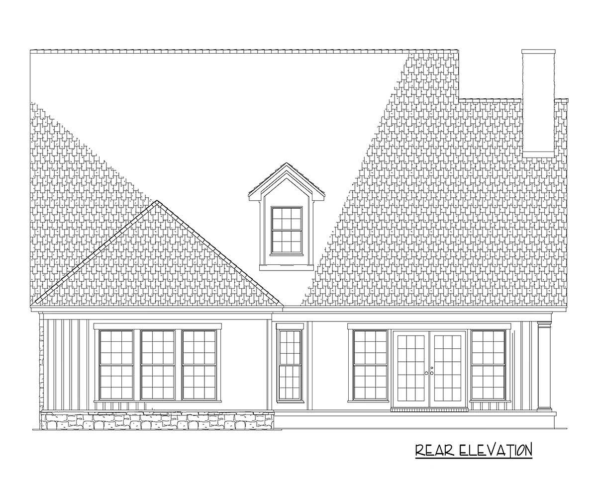 Plan 59777ND: Two Story House Plan with Welcoming Front Porch and Upstairs Laundry Option - 2457 Sq Ft - Image #4 - Country, Traditional