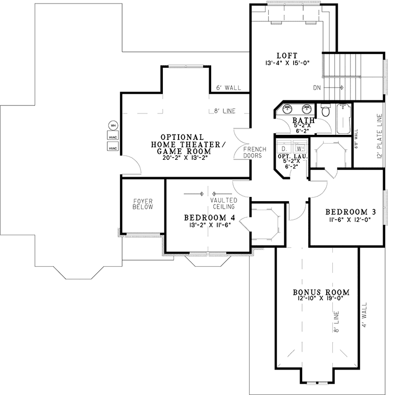 Plan 59783ND: Your Own Home Theater - Floor Plan - 2nd Floor - Traditional