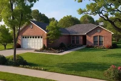 Southern Ranch House Plan with 4 Beds, Split Layout, and Grilling Porch