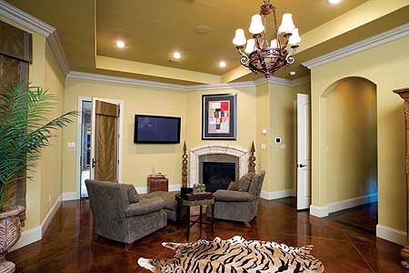 Plan 59798ND: Master  Suite with Corner Fireplace - Image #5 - Southern, Traditional
