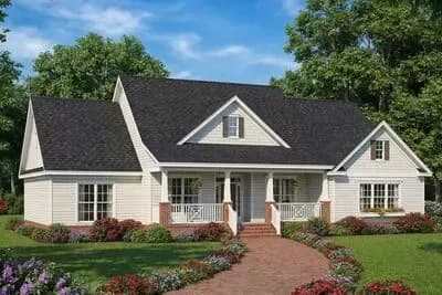 4-Bed Home Plan with Private Master Wing
