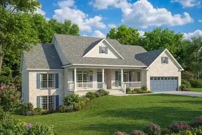 Country Home Plan for a Side Sloping Lot with Bonus Expansion - 2906 Sq Ft
