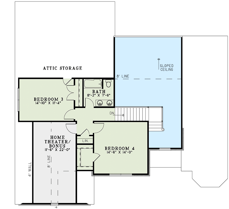 Plan 59808ND: Traditional Home Plan with Great Master Suite - Floor Plan - 2nd Floor - European, Traditional