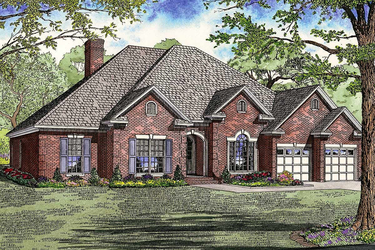 Plan 59811ND: One Story House Plan with a Stately Brick Exterior - 2525 Sq Ft - Image #16 - European, Ranch, Southern, Traditional