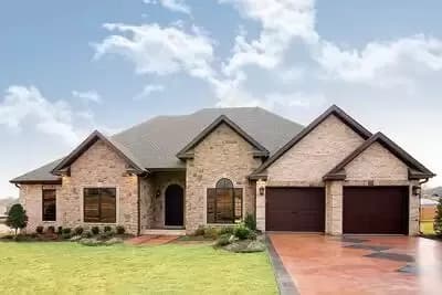 One Story House Plan with a Stately Brick Exterior - 2525 Sq Ft