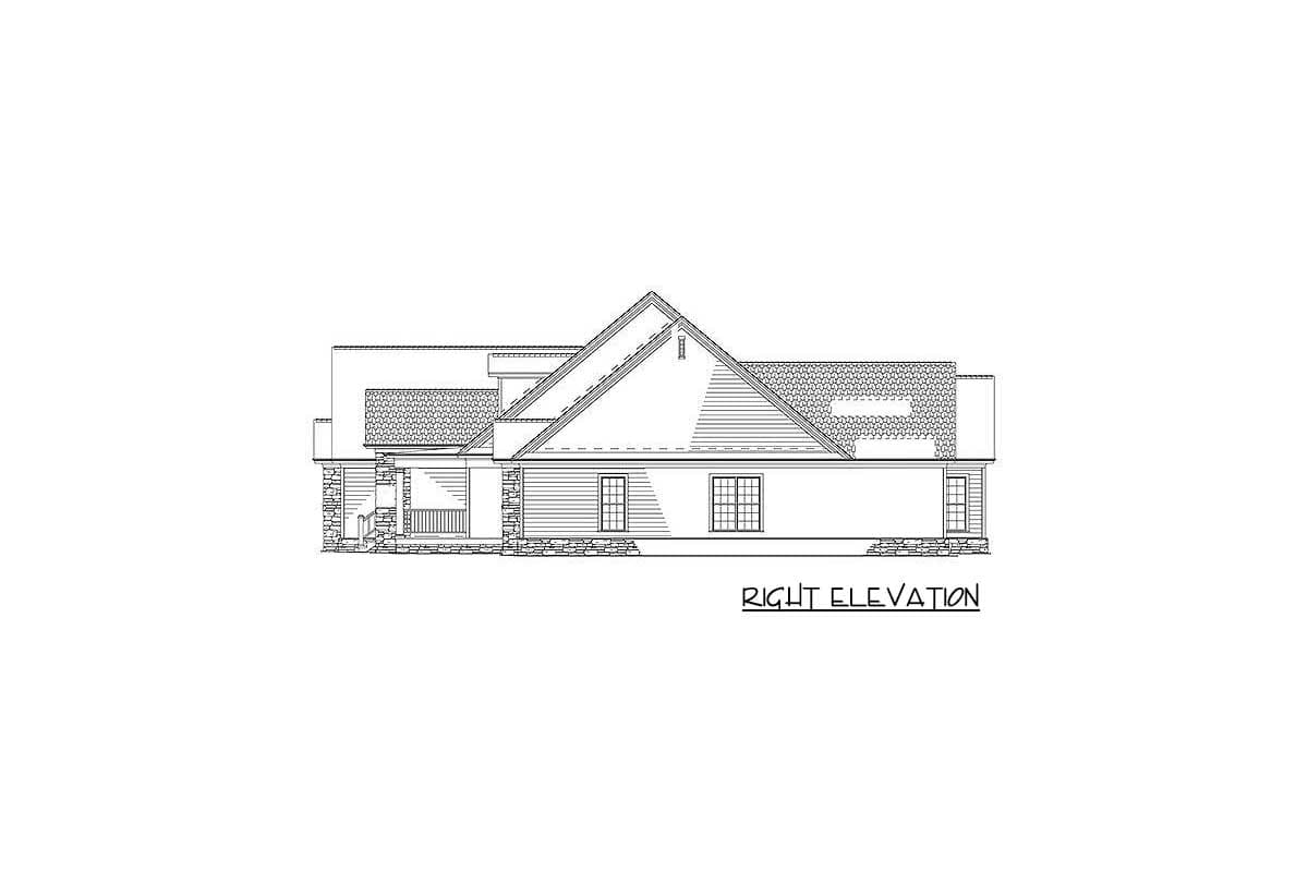 Plan 59822ND: 3600 Square Foot One-Story House Plan with Elegant Coffered Ceiling - Image #5 - Country, Traditional