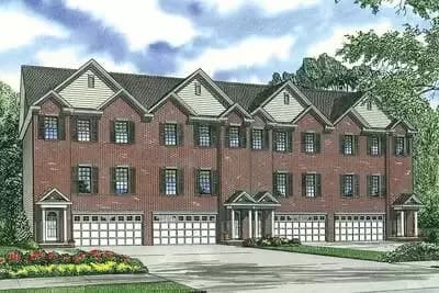 4-Family House Plan with Lower Level Bonus Room