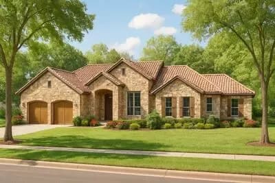Elegant European Home with Split Bedrooms and Courtyard Charm
