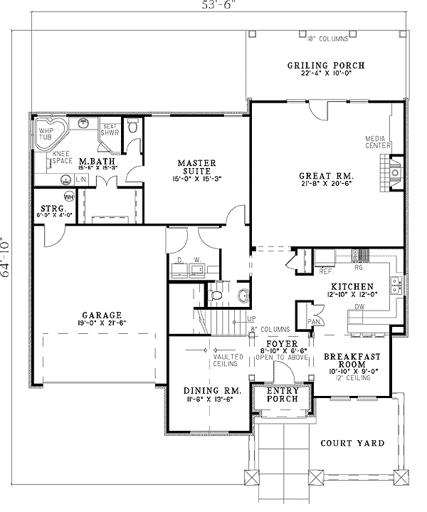 Plan 59854ND: Fourth Bedroom or Bonus Room - Floor Plan - Main Level - European, Tuscan
