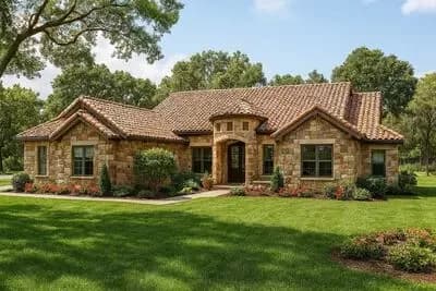Tuscan Home Plan with Second Floor Atrium - 2609 Sq Ft
