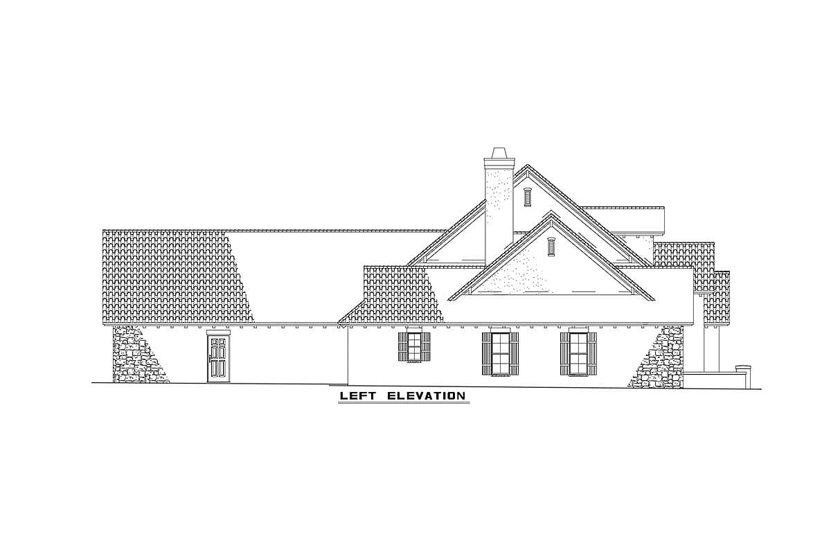 Plan 59857ND: Tuscan-Inspired 4 Bedroom House Plan with Bonus Expansion - 2788 Sqs Ft - Image #6 - European, Hill Country, Tuscan