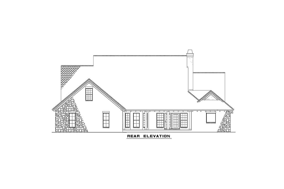Plan 59857ND: Tuscan-Inspired 4 Bedroom House Plan with Bonus Expansion - 2788 Sqs Ft - Image #7 - European, Hill Country, Tuscan