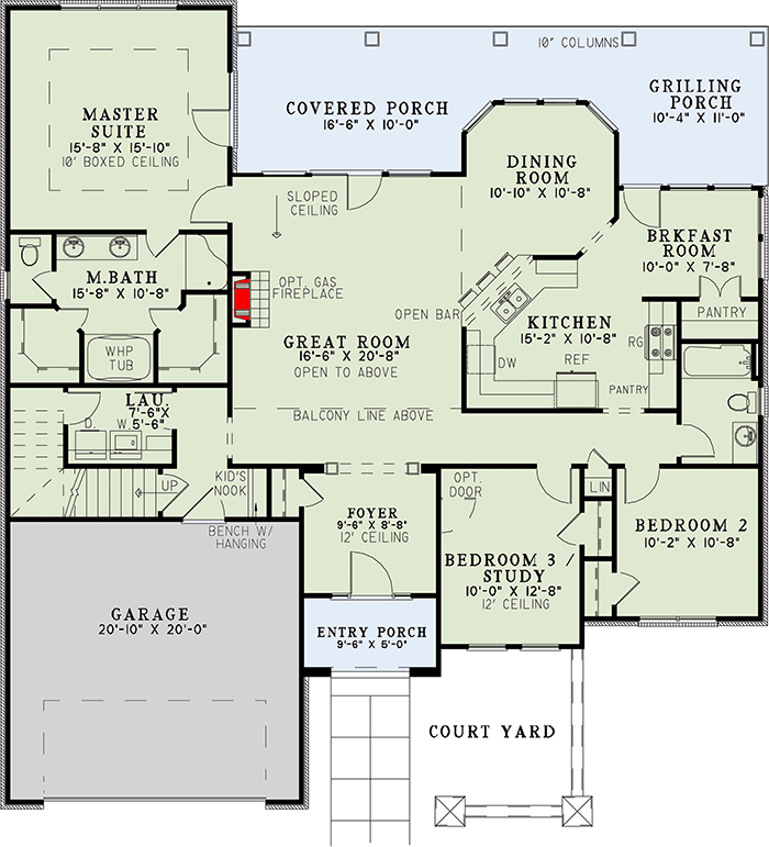 Plan 59859ND: Tuscan Home Plan With Home Theater - Floor Plan - Main Level - European, Tuscan