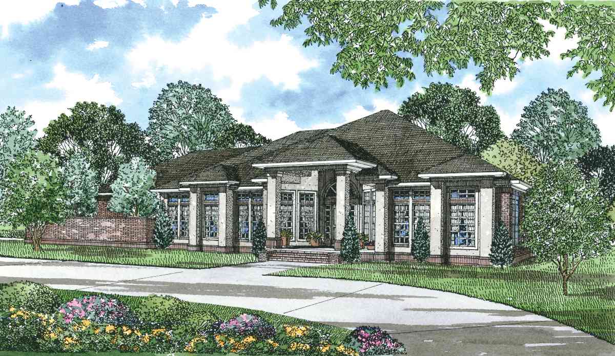Plan 59862ND: 3-Bed House Plan with Unique Raised Kitchen Area - Image #4 - Southern