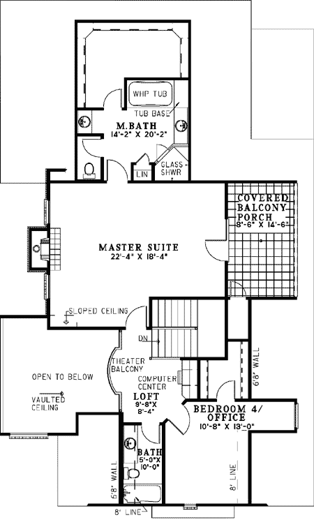 Plan 59869ND: European House Plan with 3 to 4 Bedrooms Two-Story Great Room and Upstairs Master - Floor Plan - 2nd Floor - European