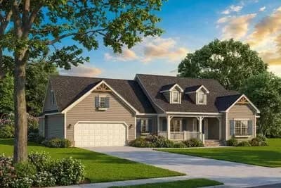 One Story House Plan with Private Master Suite
