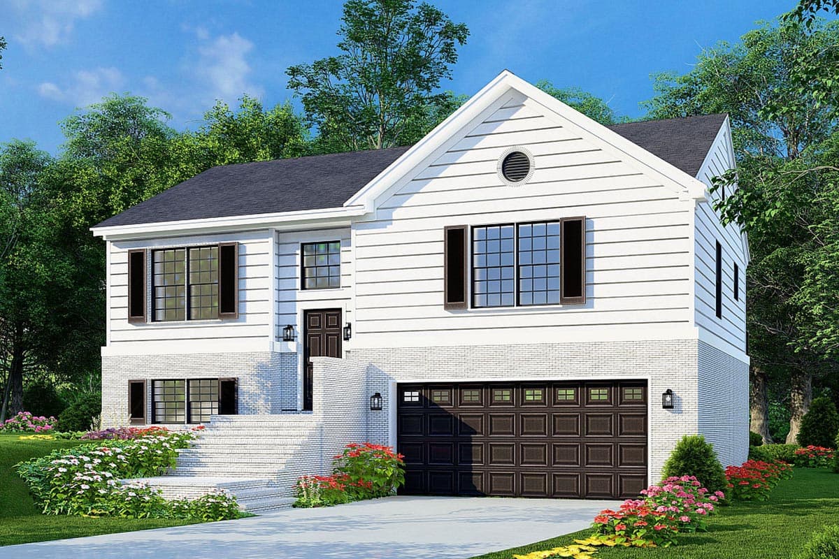 Plan 59880ND: 4-Bed Split Level House Plan with Lower Level Flex Room - 1614 Sq Ft - Image #6 - Traditional