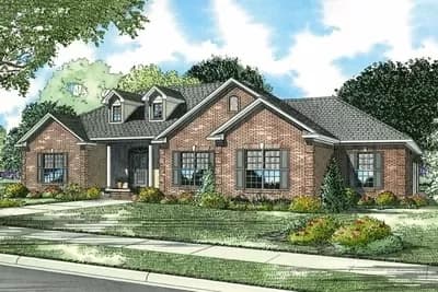 Charming Home Plan with Columns and Dormers