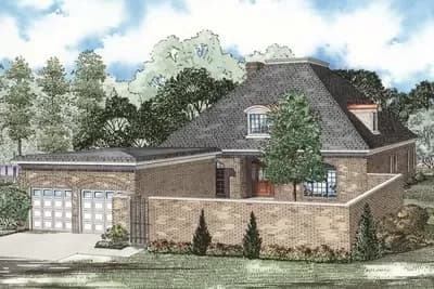 2-Story House Plan with Courtyard - 3275 Sq Ft