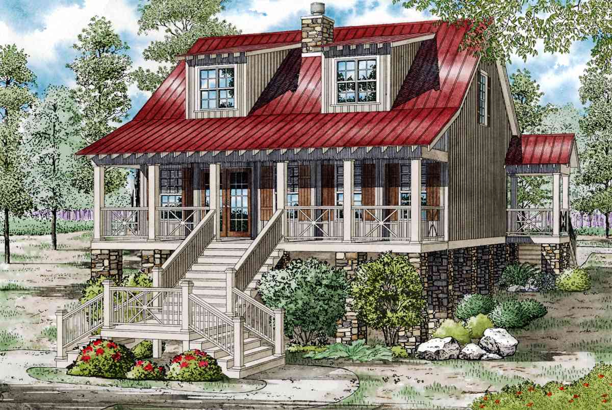 Plan 59910ND: Raised Country Cottage - Image #5 - Cottage, Low Country, Southern