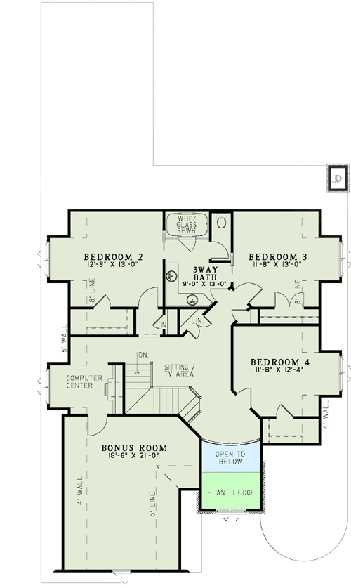 Plan 59913ND: Attractive Stone and Glass Rotunda - Floor Plan - 2nd Floor - European, Tudor