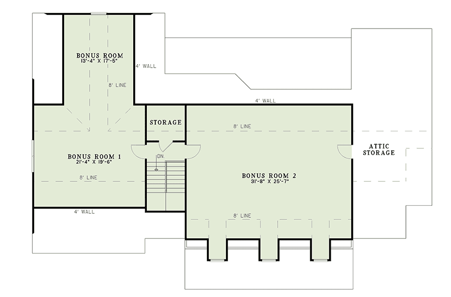 Plan 5994ND: Country Home Plan with Lots of Bonus Space - Floor Plan - Bonus - Country, Ranch, Traditional