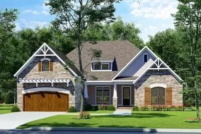 Rustic Home Plan with Options
