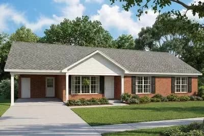 Single-Story 3-Bed Home Plan Under 1200 Square Feet with Carport