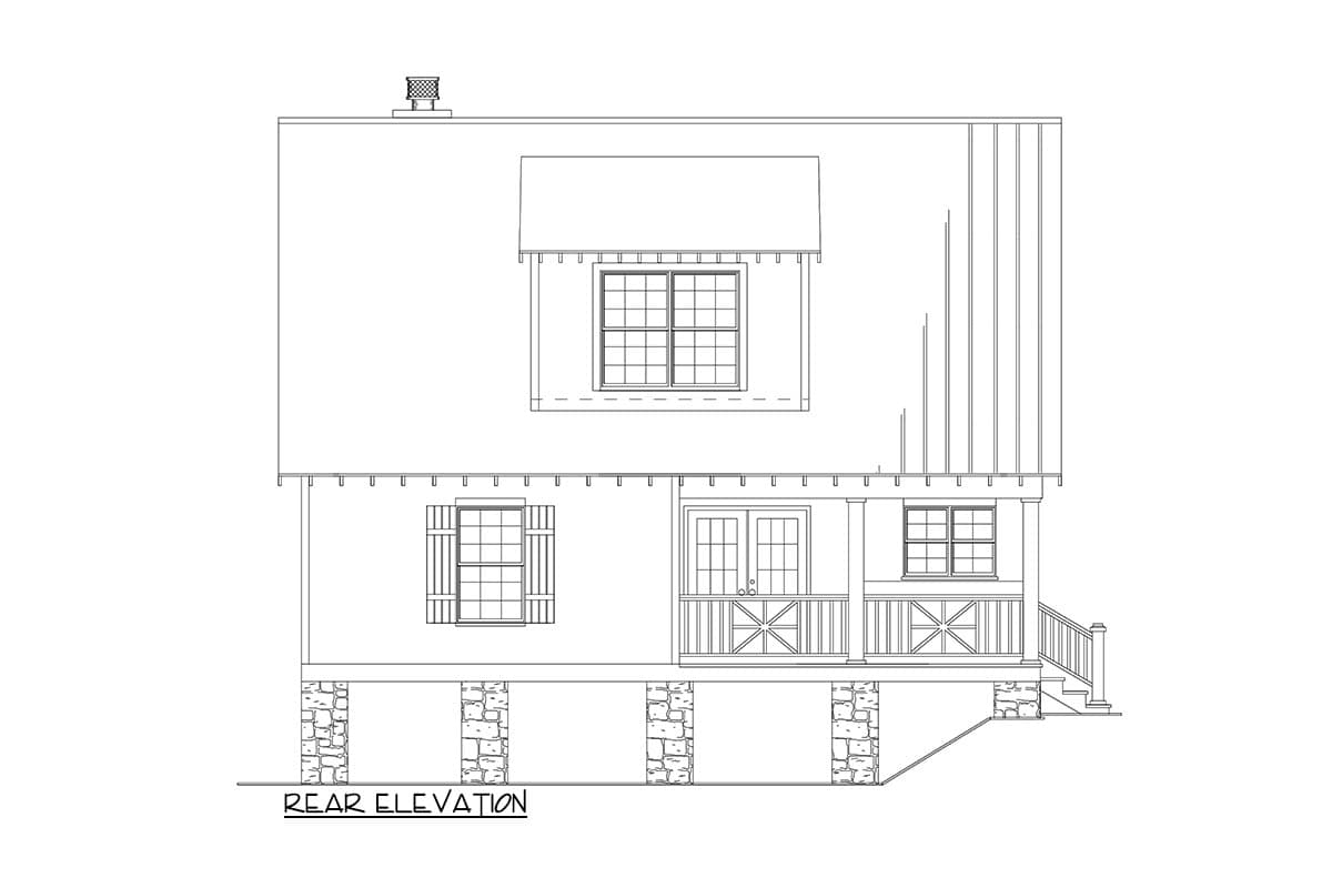 Plan 59961ND: Raised Creekside Cottage - Image #5 - Cottage, Low Country