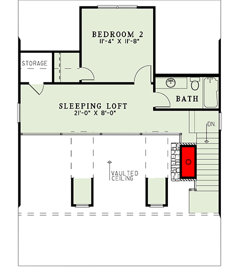 Plan 59961ND: Raised Creekside Cottage - Floor Plan - 2nd Floor - Cottage, Low Country