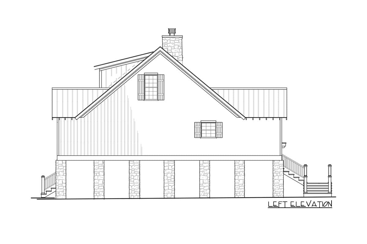 Plan 59962ND: Elevated Cottage Retreat - 1195 Sq Ft - Image #4 - Cottage, Low Country, Rustic, Vacation