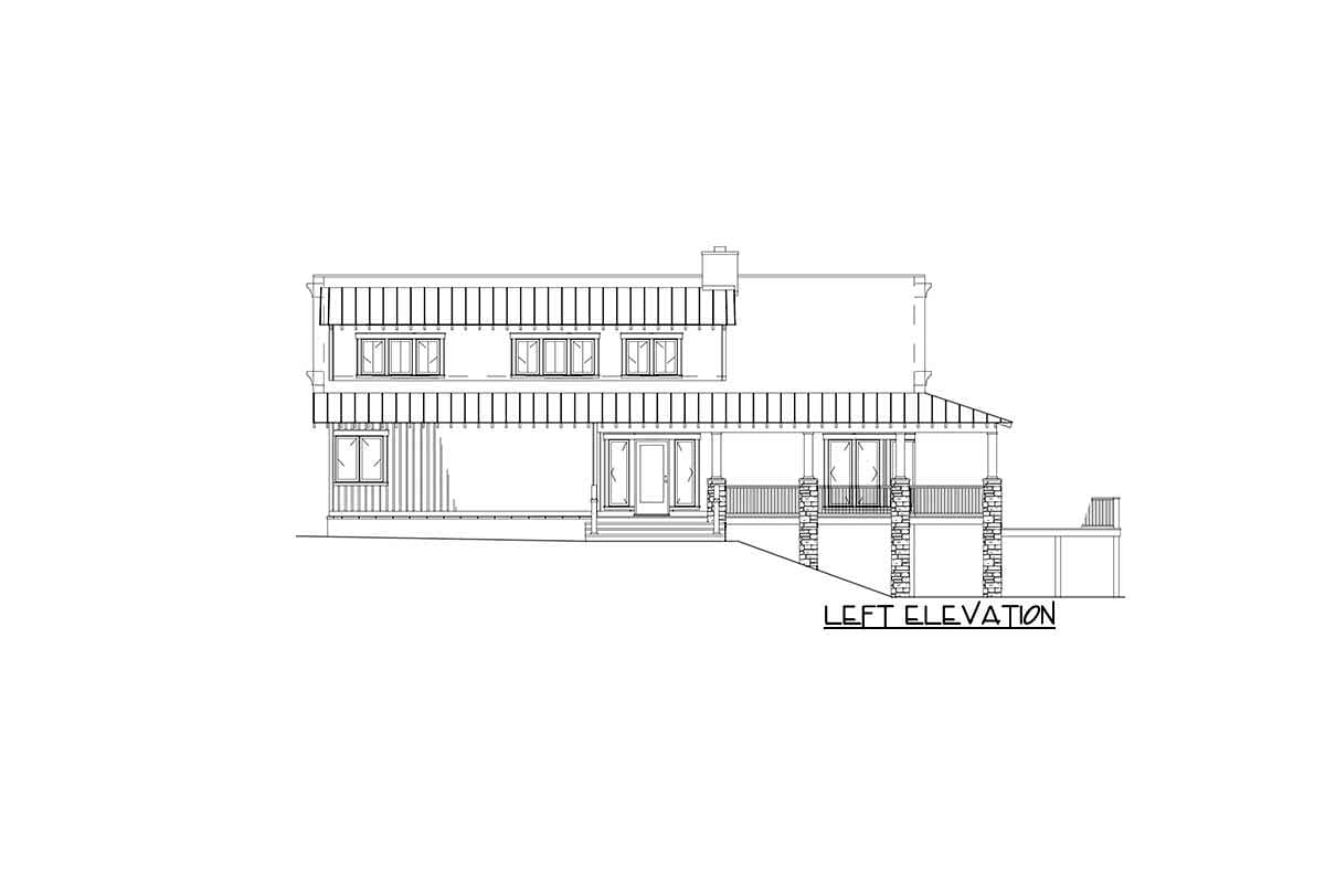 Plan 59964ND: Low Country Cottage House Plan with Two-Story Great Room - 2207 Sq Ft - Image #8 - Cabin, Cottage, Country, Low Country, Mountain, Rustic, Vacation