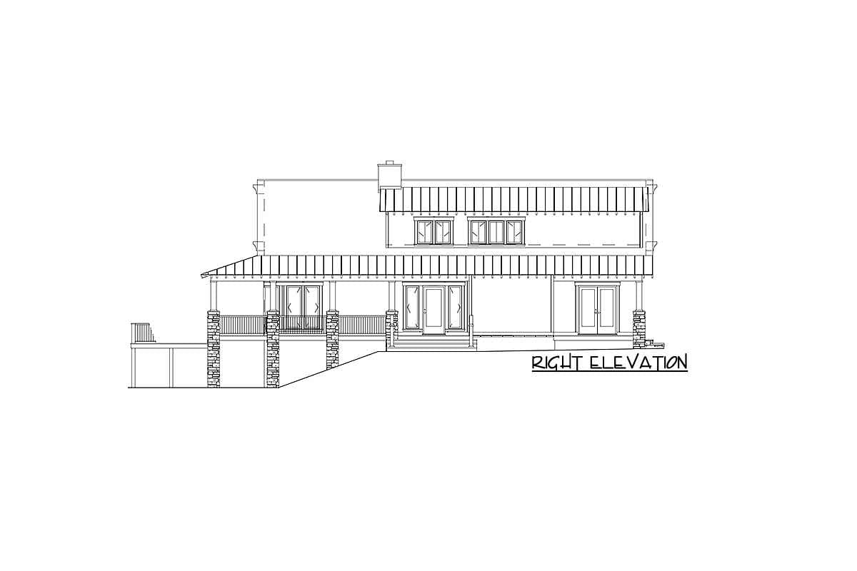 Plan 59964ND: Low Country Cottage House Plan with Two-Story Great Room - 2207 Sq Ft - Image #10 - Cabin, Cottage, Country, Low Country, Mountain, Rustic, Vacation