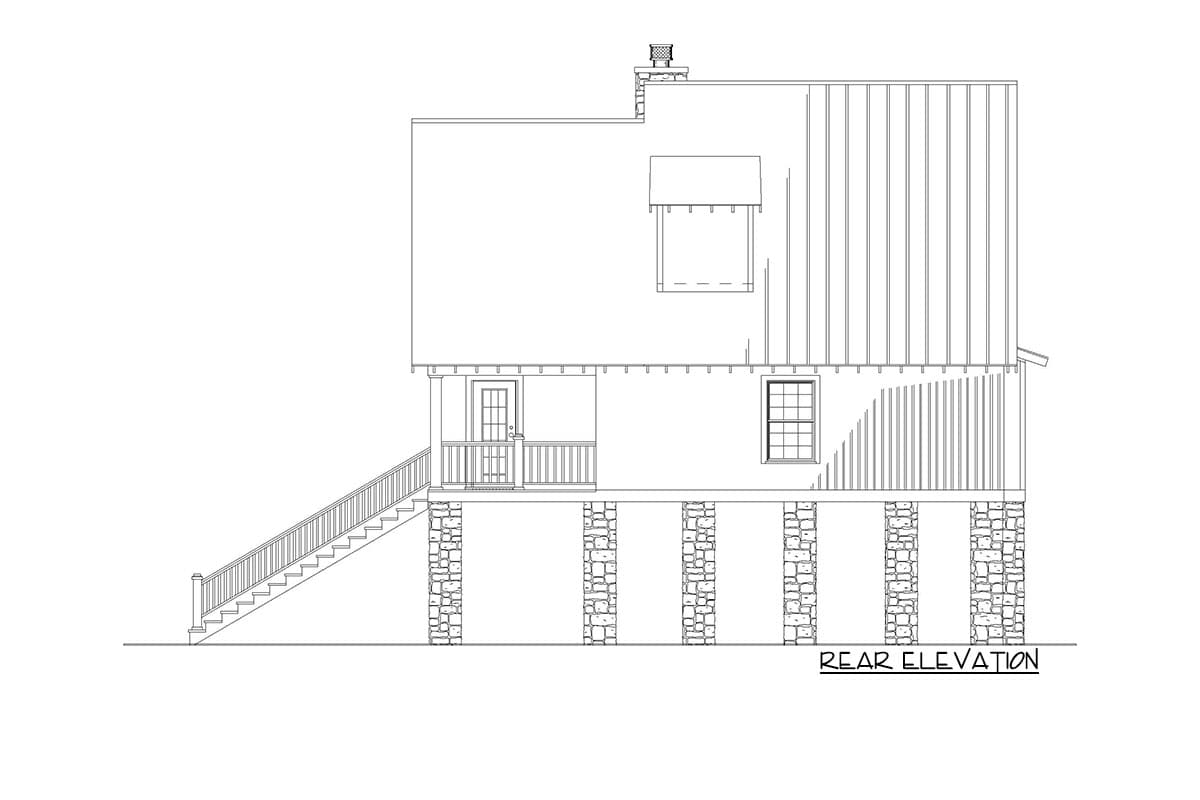 Plan 59968ND: Elevated Cottage House Plan - Image #4 - Cottage, Low Country, Vacation