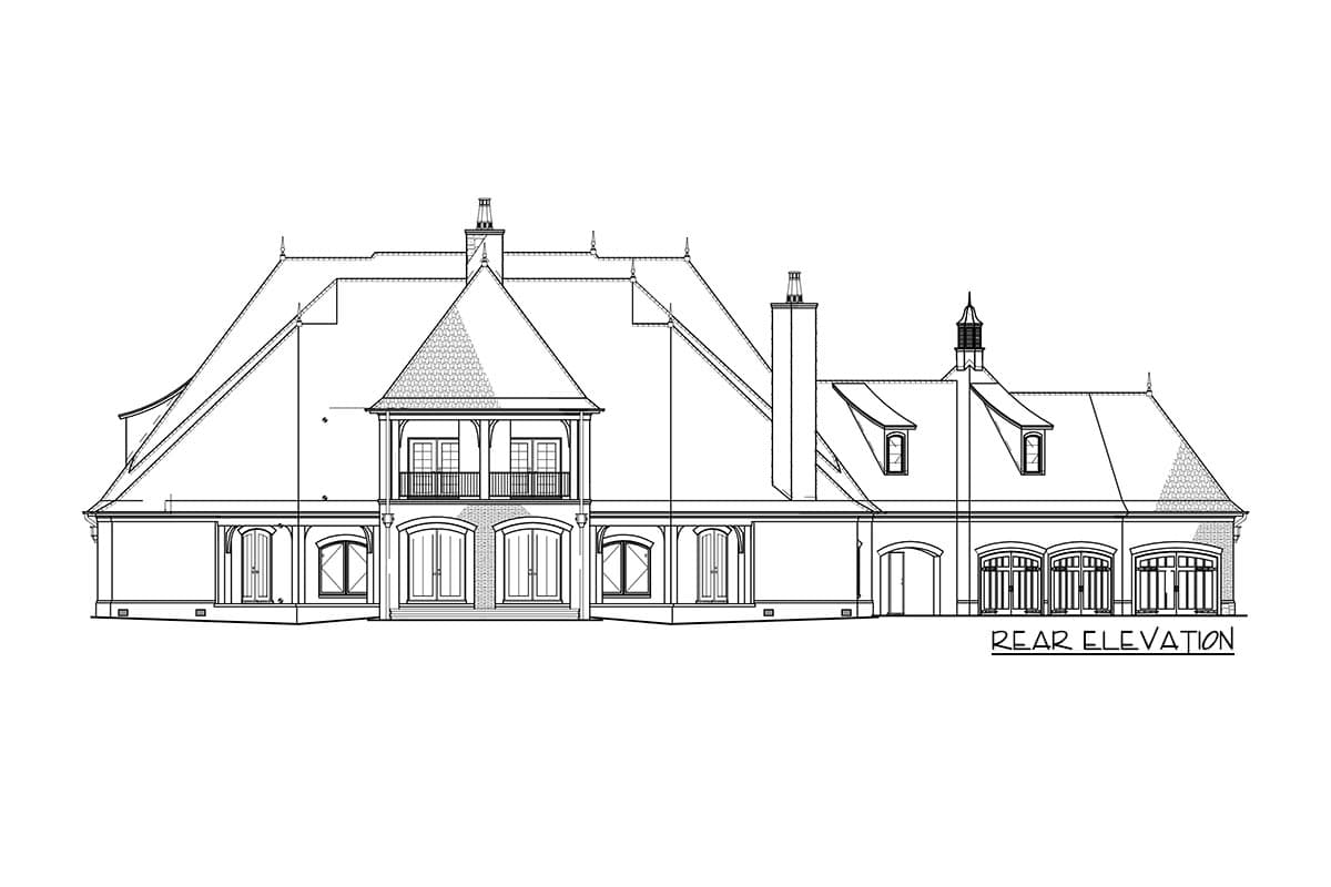 Plan 59971ND: 6 Bedroom French Country House Plan with Upstairs Home Theater and Game Room - 6698 Sq Ft - Image #6 - European, French Country