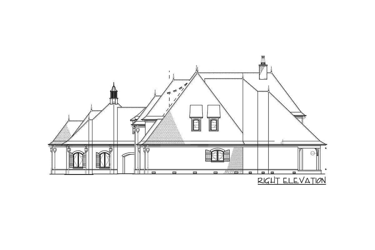 Plan 59971ND: 6 Bedroom French Country House Plan with Upstairs Home Theater and Game Room - 6698 Sq Ft - Image #7 - European, French Country