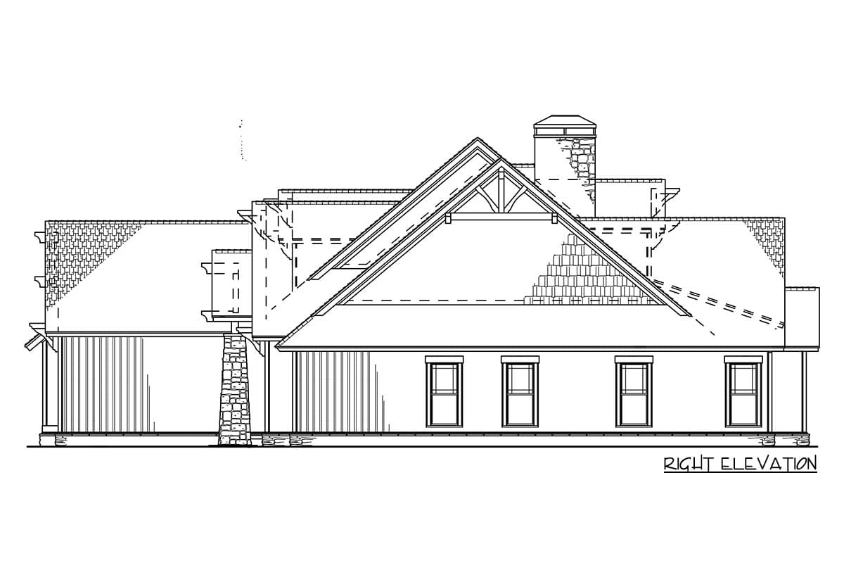 Plan 59979ND: Rustic One-Story Craftsman Home Plan with Beautiful Vaulted Entry - Image #5 - Country, Craftsman, Ranch, Rustic
